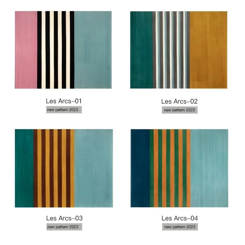 Fashion Stripe Large Area  Light Luxury Rugs for Living Room Bedroom Room Decor Floor Mats Anti Slip Washable Floor Mat