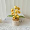 Crocheted Potted Bell Flower Decoration Handmade Knitting Floral Ornament Artificial Hand Woven Flower Home Office Table