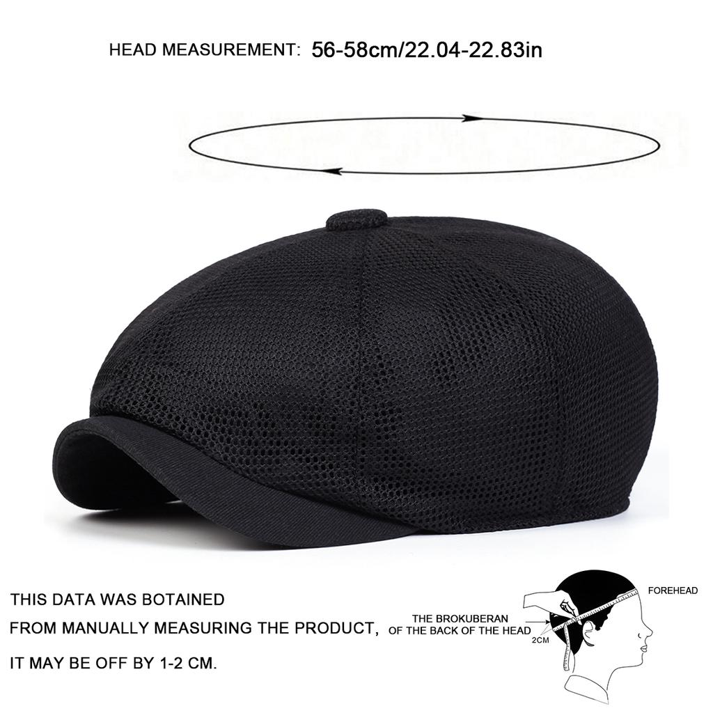 Berretti Newsboy Traspiranti a Colore Solido da Uomo, Cappelli da Pittore Britannici Casual, Berretti Ottagonali Primavera Estate, Berretti Hip Hop