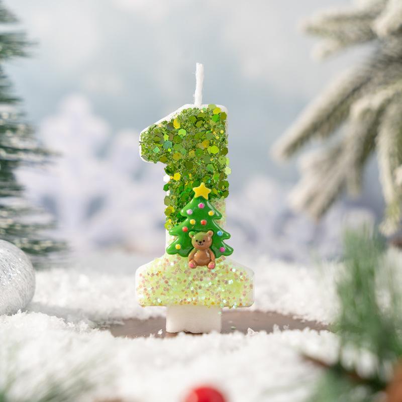 Christmas Tree Holiday Number Candle Innovation 0-9 Handmade Diy Decoration Crafts
