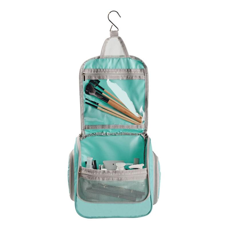 Portable Waterproof Makeup Bag Travel Cosmetics Toiletries Carrying Bag with Hanging Hook