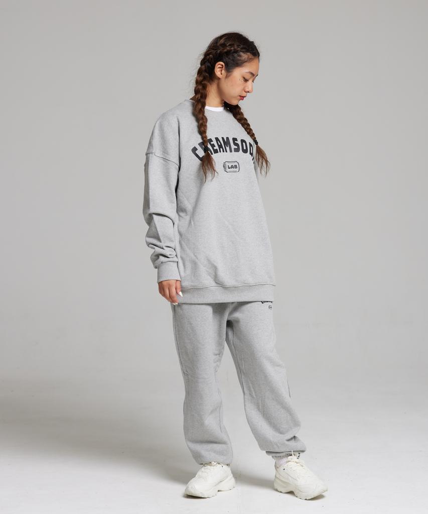 CREAM SODA LAB Ozzy Arc Logo Sweatshirt Gray Black