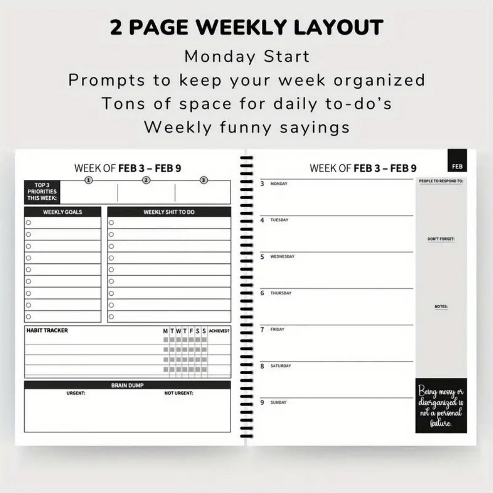 A5 Planner Daily Organizers 148 Pages Time Management Agenda Book  School Office