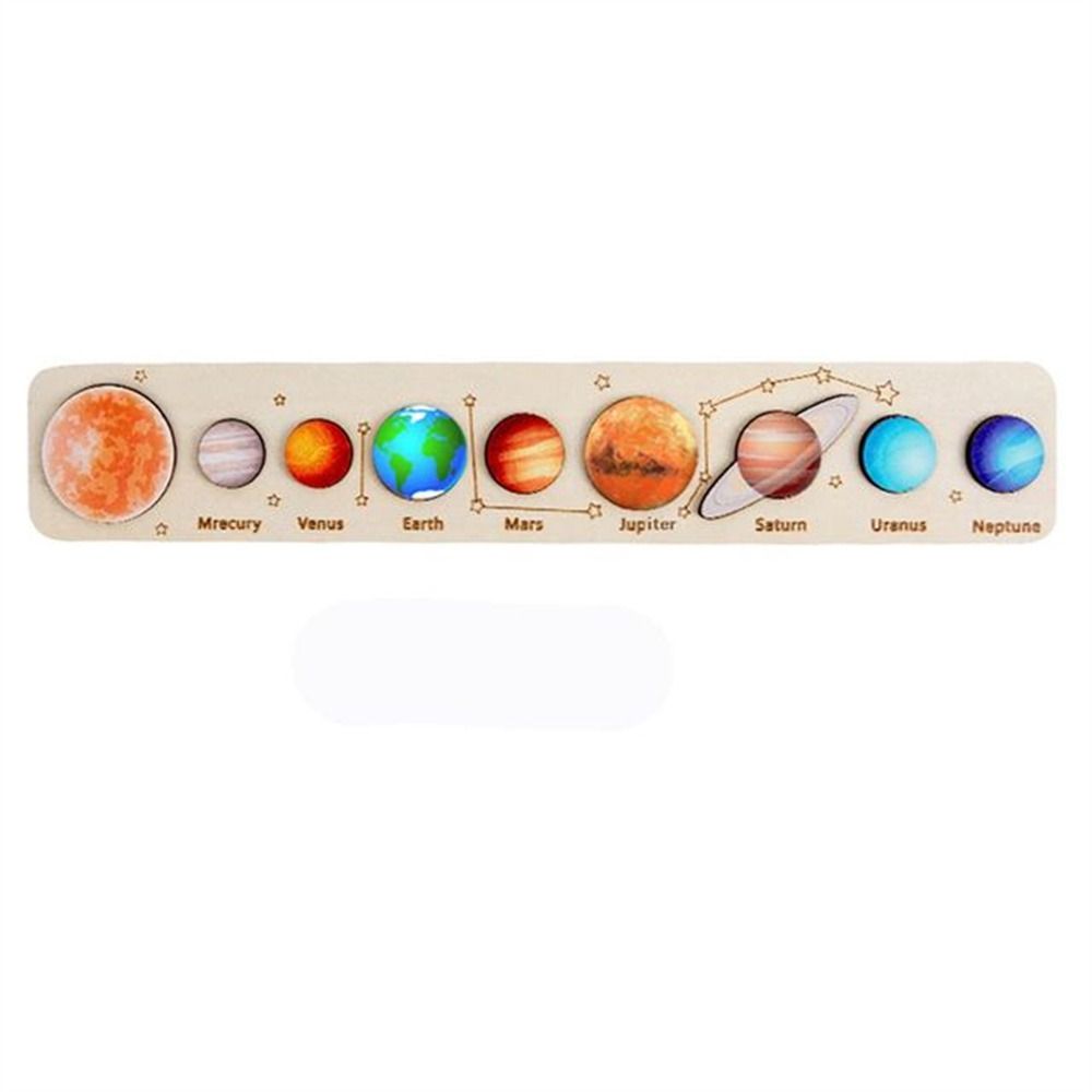 Matching Science Children Boy Girl Solar System Puzzle Jigsaw Tray Wooden Puzzle Planet Puzzles
