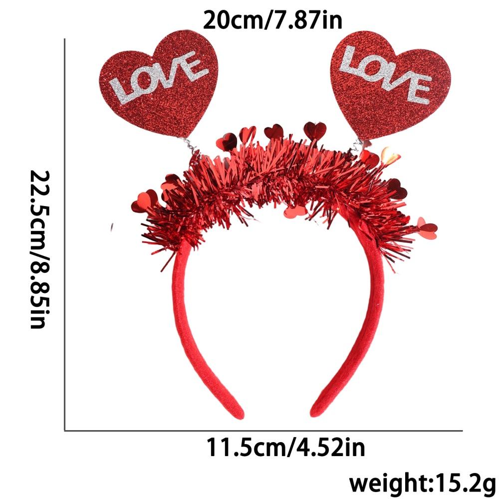 Wedding Decoration Headband Love Heart Hair Hoop Party Supplies Headband Eye Catching Valentine'S Day Headband For Photo