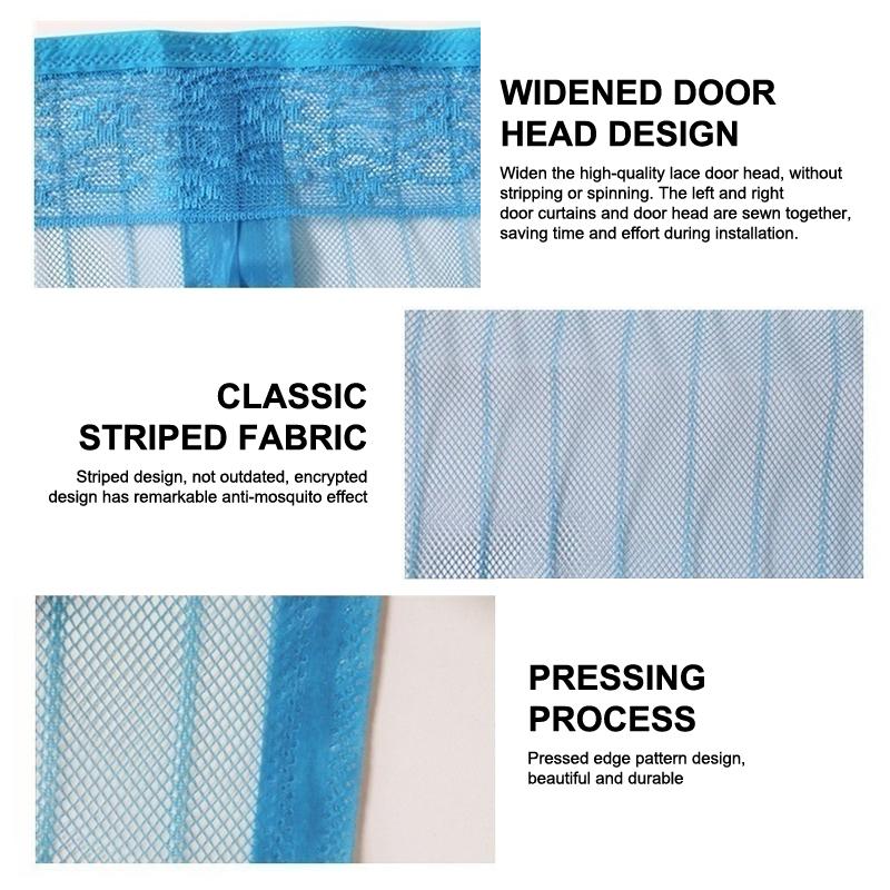 Screen Door Mesh Curtain Anti Mosquito Fly Insect Net Insect-Proof Mesh Door Curtain For Home Kitchen Windows And Doors