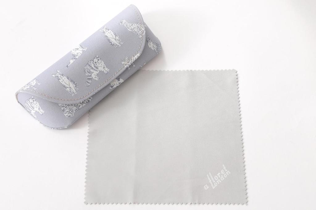 DDintex FLORET LONDON Eyeglass Case Light 16 x 6 x cm 02, Miao, Gray, 3.5 [Liberty Print]