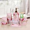 Resin Bathroom Set Toiletries Bathroom 5-piece Set with Rectangular Tray Lotion Bottle Toothbrush Holder Mouth Cup Soap Dish