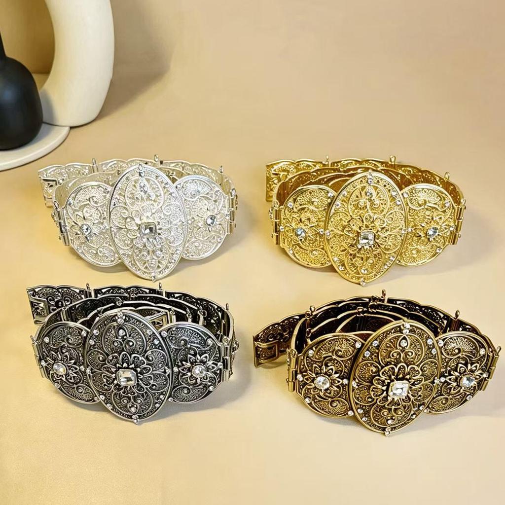 Retro Caucasian Wedding Style Metal Waist Belt for Formal Women's Gown