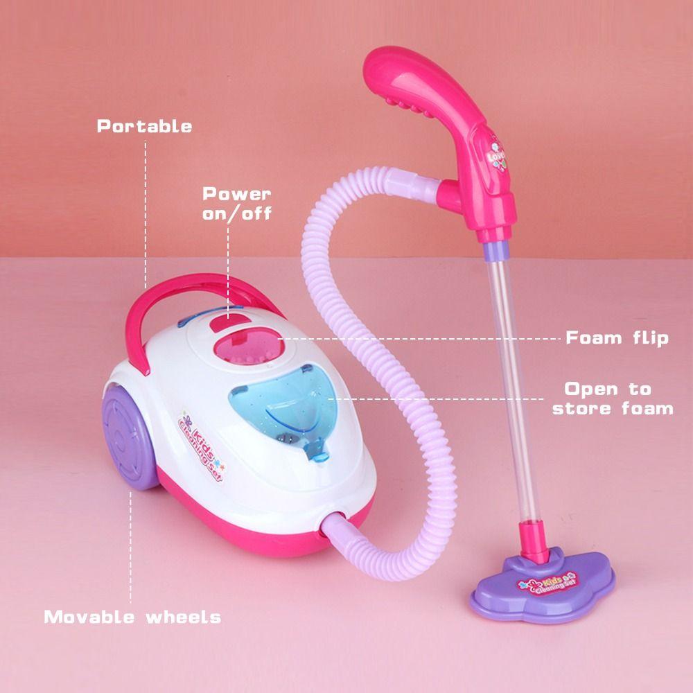 Working Function Vacuum Cleaner Toy with Sound Light Pretend Play Toys Kids Gifs