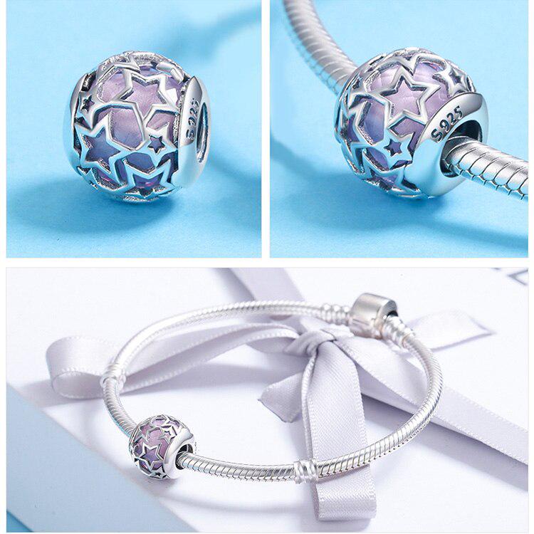 Adorno con motivo de estrellas radiantes,cristal azul cielo para pulseras