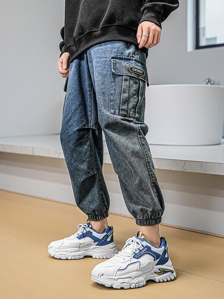 Men'S Breathable Sports Running Shoes  New Style Dad Casual Thick Bottom Heightening Mesh Surface Trendy Student Sneakers