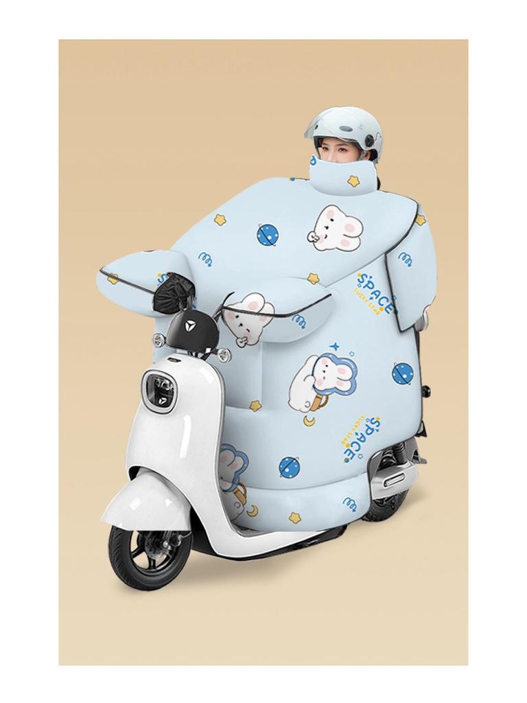 Winter Fleece-lined Waterproof Windshield Cover for Electric Bicycles