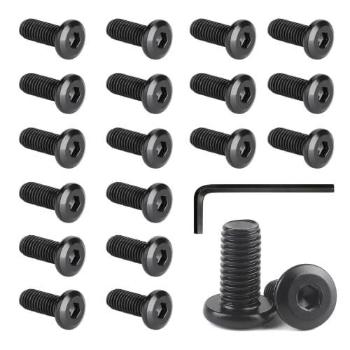 20-Pack 304 Stainless Steel Hex Bolts, M6 X 15mm, Black Finish, with Hex Wrench, Heavy-Duty, Durable, Rust-Resistant, Bright Finish, for Fastening and