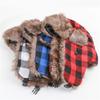 Russian Pilot Caps Trapper Fur Plaid Ear Muff Hats Korean Beanies Hats Men Hats Earflap Caps