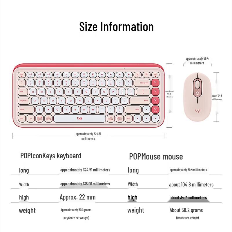 Logitech POP ICON COMBO Wireless Bluetooth Keyboard & Mouse Set