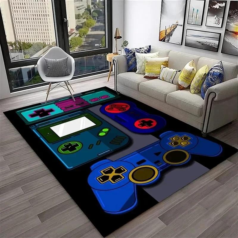 Gamer Rugs for Bedroom Playroom Boys Teen Game Gamepad Carpet Bathroom Kitchen Living Room Floor Mat Home Decor Non-Slip Doormat