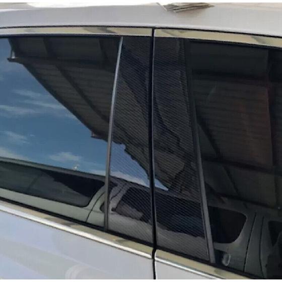 For Hyundai Santa Fe 2019-2023 Glossy Black PC Window Center BC Pillar Cover 6PC