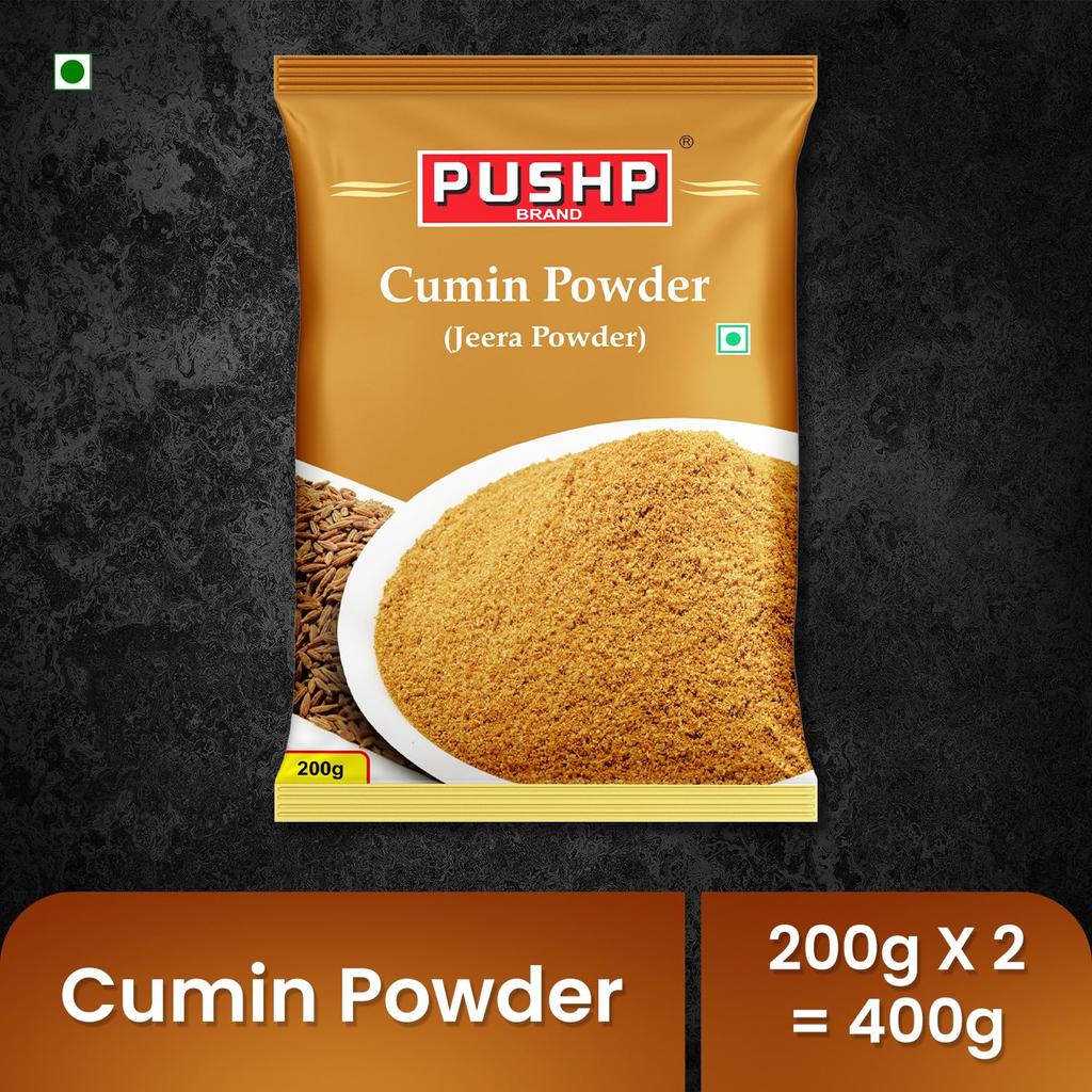 Pushp Jeera Powder Pure Natural Ground Cumin Rich Aroma For Authentic Indian Cooking Daily Meals Versatile Spice 200g (Pack of 2)Pack Of 2