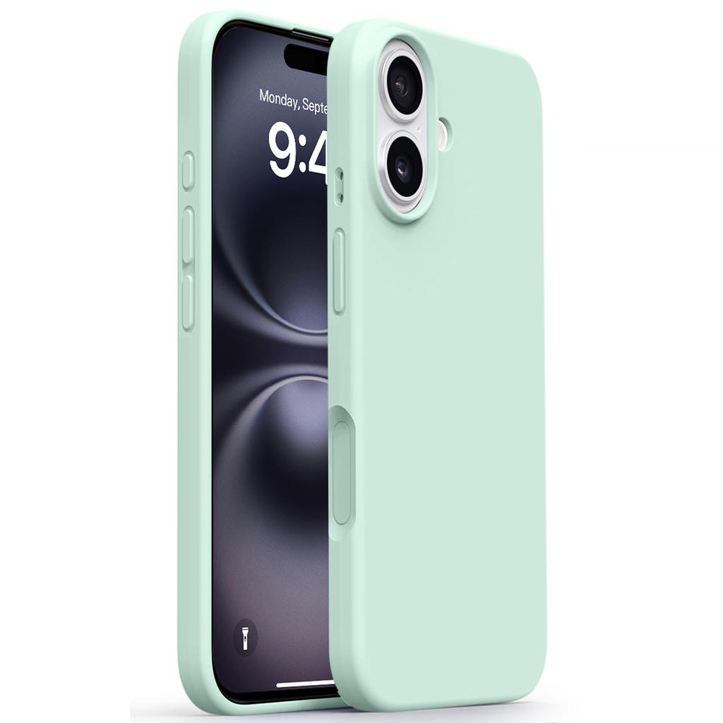 For iPhone 16 Case Soft Microfiber Lining Liquid Silicone+PC Phone Cover