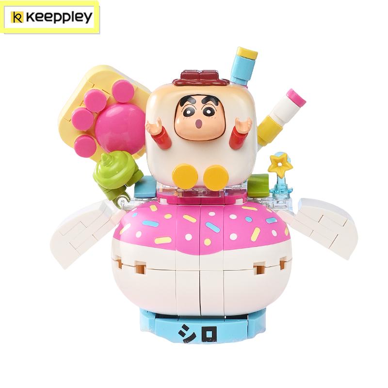 NEW Keeppley Crayon Shinchan Building Block Action Figure Shinnosuke Shiro Cartoon Characters Assembly Anime Toy Gift