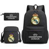 Champions League School Bag Manchester United Manchester City Football School Bag Oxford Cloth Backpack Barcelona Print Student Backpack 3-Piece Set