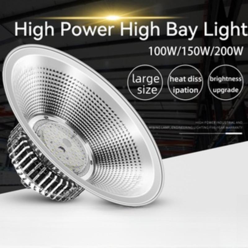 High Power High Bay Light Super Bright Industrial LED Ceiling Lamp Factory Warehouse Garage Stadium Lighting Wide Beams Lights