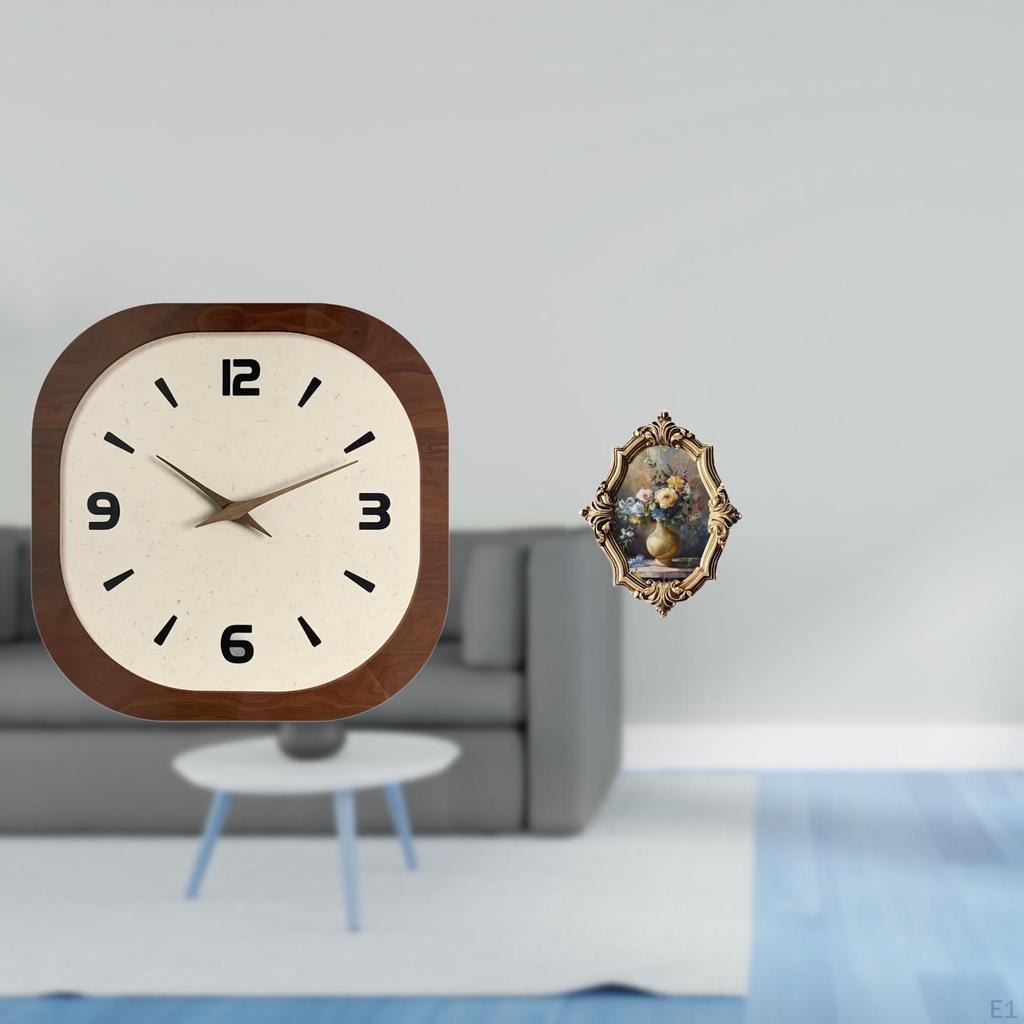 Elegant Resin Wall Clock Picture Frame Decorative Art Crafts Collections Silent Home Office Bedroom