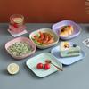 1/4Pcs/Set Dessert Plate Pure Natural Wheat Square Snack Straw Bowl Sauce Seasoning Dish Degradable ECO-friendly Tableware