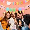 4 Pcs Ice Cream Banner Garland Ice Cream Birthday Party Decorations Supplies Icecream Bar Sign Streamer Decor for Summer Pool Beach Baby Shower