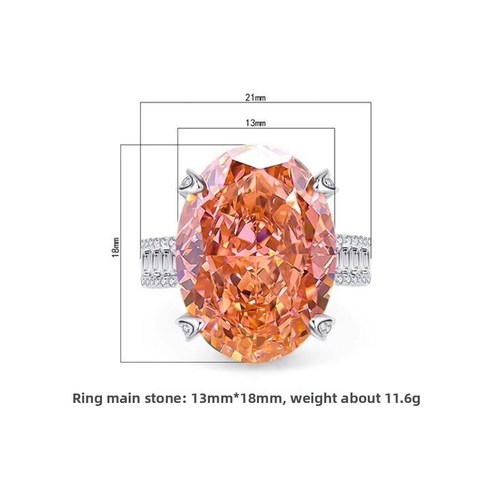 Luxuriöser Überdimensionierter Funkelnder Taubenei Ring Padparadscha und Lila Kunzit Eisgeschliffener Ring für Damen