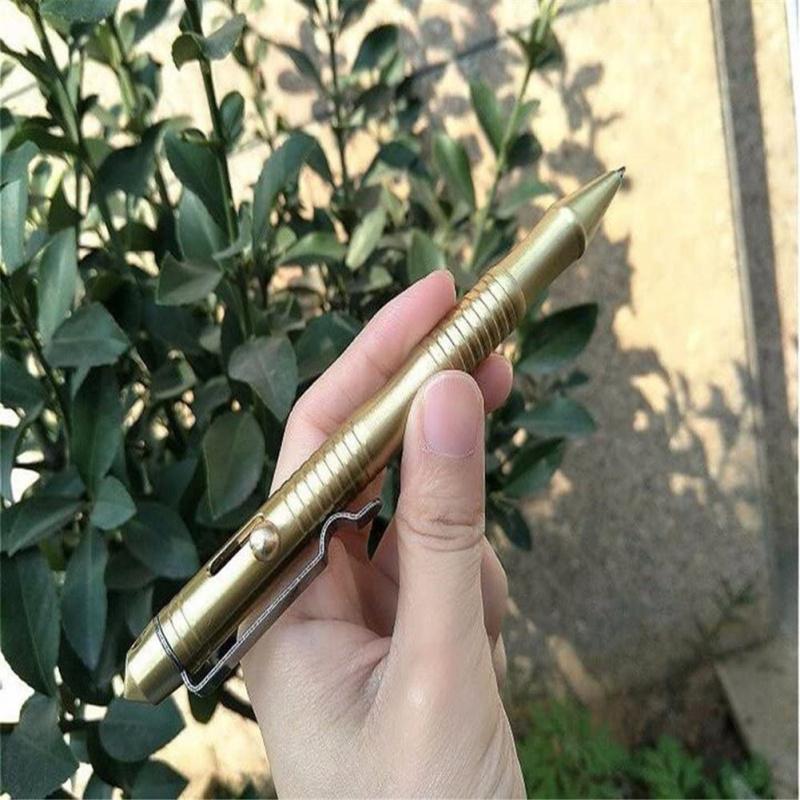 Retro Style Brass EDC Pocket  Pen Sturdy Portable Exquisite Matte Surface Classic Ballpoint Pen
