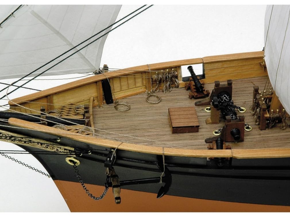 Woody Joe 1/75 Kanrin Maru (with sails) Wooden Model Assembly Kit (Ship)