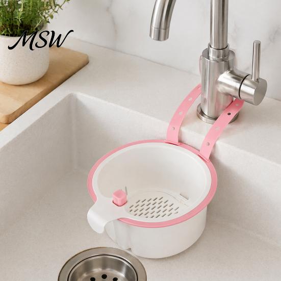 Kitchen Sink Cleaning Accessory Strainer Basket, Automatic Dumping Design, Hanging Easy Clean Gadget Faucet Food Catcher, for And Drainage Waste Trap