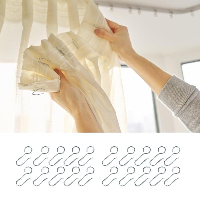 Lightweight Metal S Hooks for Curtain Mounting Convenient Hooks for Curtain Hangings Track Drapery Hook Pin Hangers