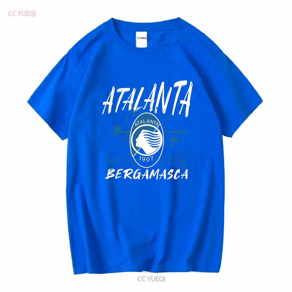 Atalanta Tričko Bergamasca Calcio La Dea Gli Orobici Nerazzurri Bergamo dlhý alebo krátky rukáv vintage Prané Bežné Mäkké