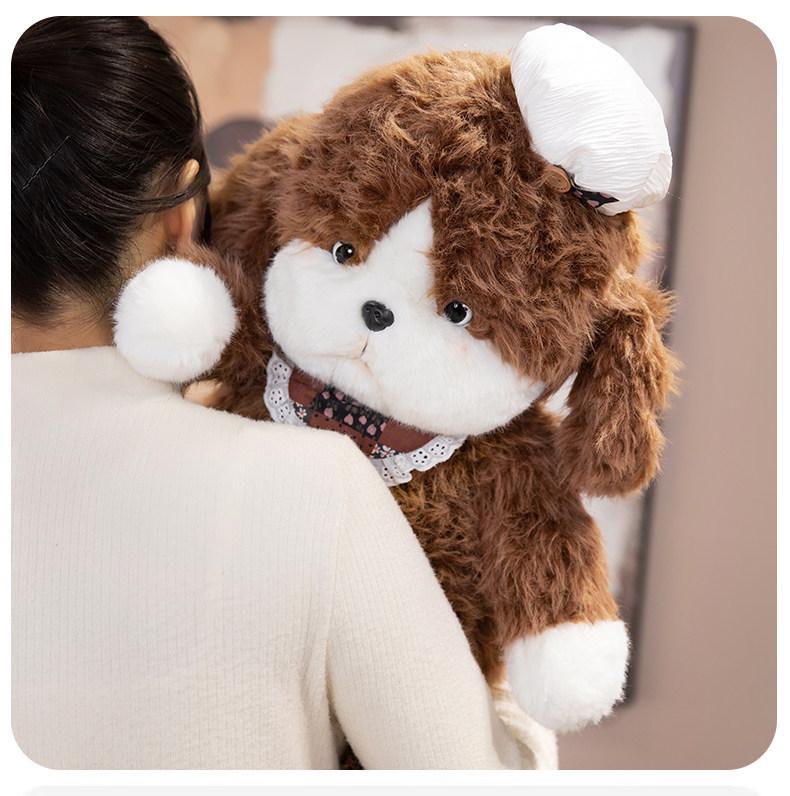Xiaohongshu Kıvırcık Köpek Peluş Oyuncak - Çocuklar İçin Sevimli Uzun Tüylü Köpek Bebek, Sarılmak ve Uyku İçin Mükemmel.