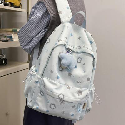 Schulranzen für Junior High School Schülerinnen mit großem Fassungsvermögen, wasserdicht, leicht, bedruckter Rucksack
