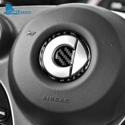 Skutečná měkká nálepka na ozdobu volantu z uhlíkových vláken pro Mercedes Benz Smart 453 Fortwo/Forfour 2016 2017 2018 2019 2020 2025-2025