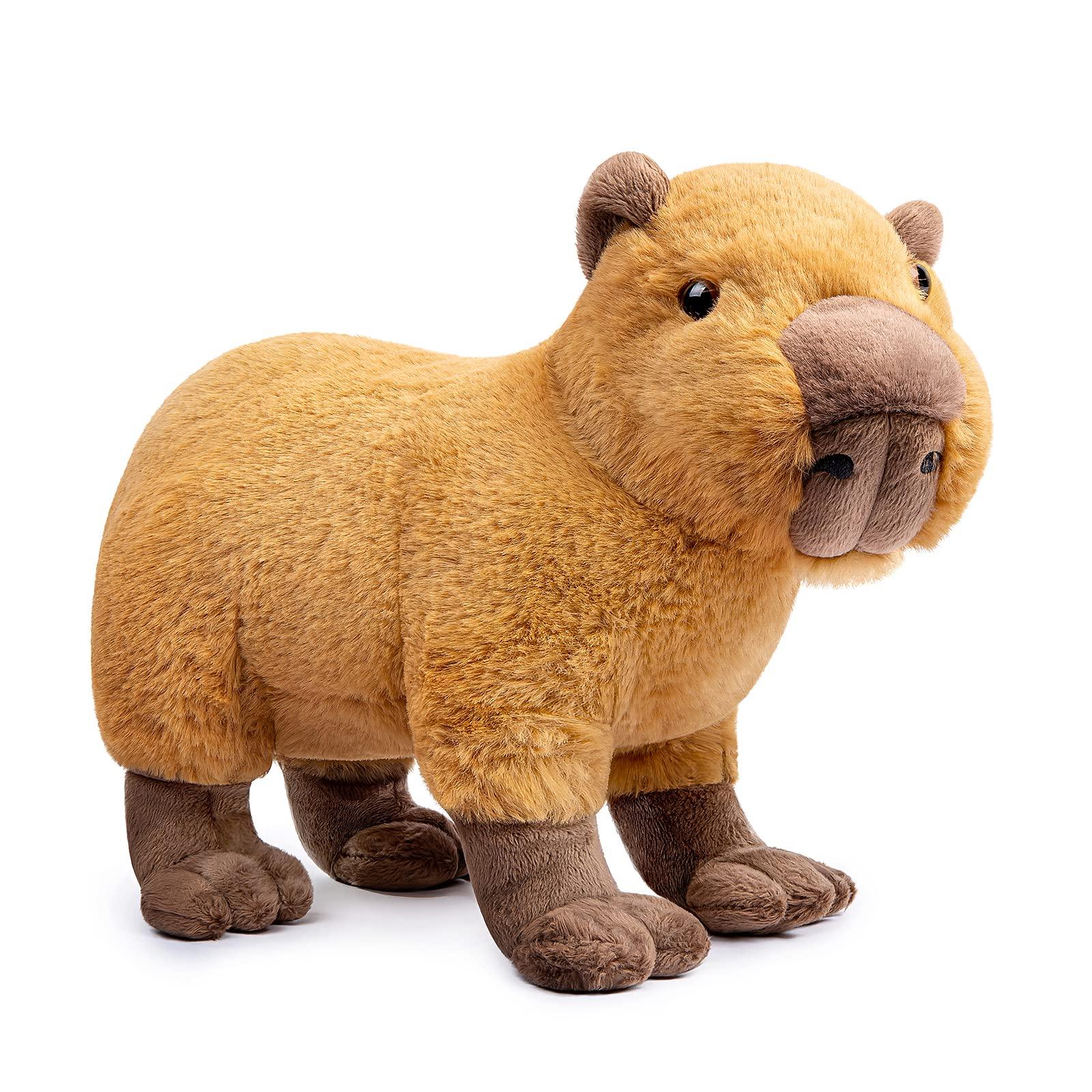 

ZHONGXIN MADE Simulation Capybara Plush Toy – Soft Realistic Rodent Simulation Plush Toy, Lifelike Wild Animal, Crawling Capybara Plush Toy,