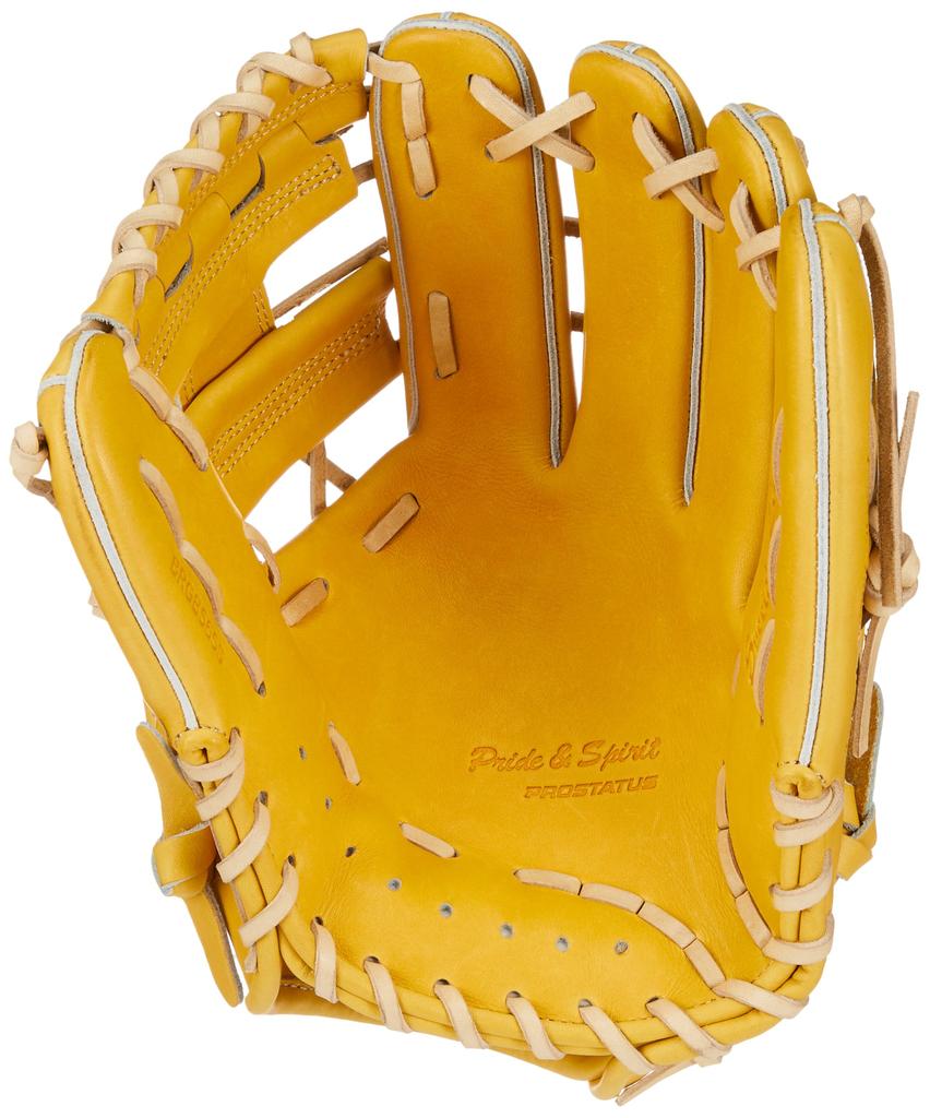 ZETT Pro Status SE Soft Baseball Glove for Second and Genda Sosuke True Yellow X Pastel Brown BRGB565S Shortstop, Type, (5432), Right-Handed Throw,