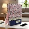 Japanese Floral Canvas Phone Crossbody Bag Women Multi Pocket Shoulder Bag Travel Passport Wallet Cell Phone Purse with Adjustable Strap
