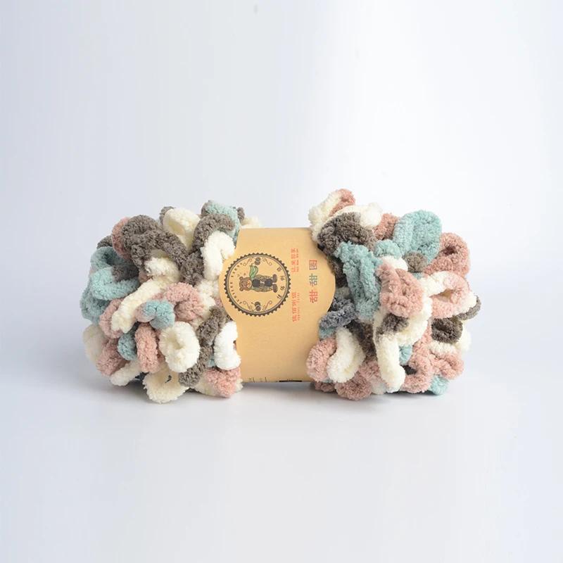 500g/Lot Hand Knitting Finger Loop Yarn Crochet Super Warm Puffy Circle Cotton Braided Rope Puffy Smart Polyester Sock Toy