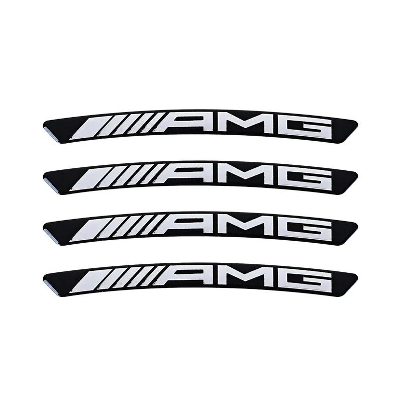 4pcs AMG Emblem Car Wheel Sticker Rims Cover Decal Accessories For  Mercedes Benz Brabus Smart Maybach W204 GLC CLA W205 W203