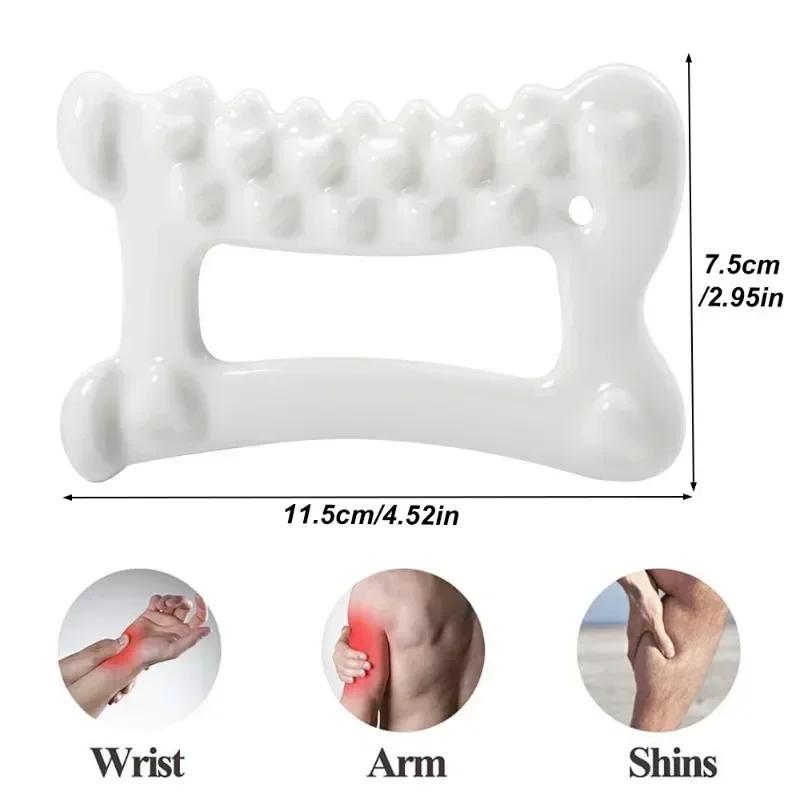 White Ceramic Scraping Board Facial Guasha Handheld Full Body Universal Type Acupoint Massager Lymphatic Face Lift Skin Care