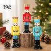 Christmas Gift for Kids Nutcracker Resin Candle Holder, Pastel Soldier Figurine Fireplace Decorations Desk Shelf, Festive Home Tabletop Decor, Holiday