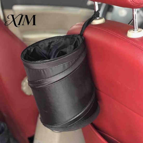 Travel Essentials for Car Organization Collapsible Trash Can, Interior Foldable Waste Container, Waterproof Oxford Automotive Storage Organizer Cloth