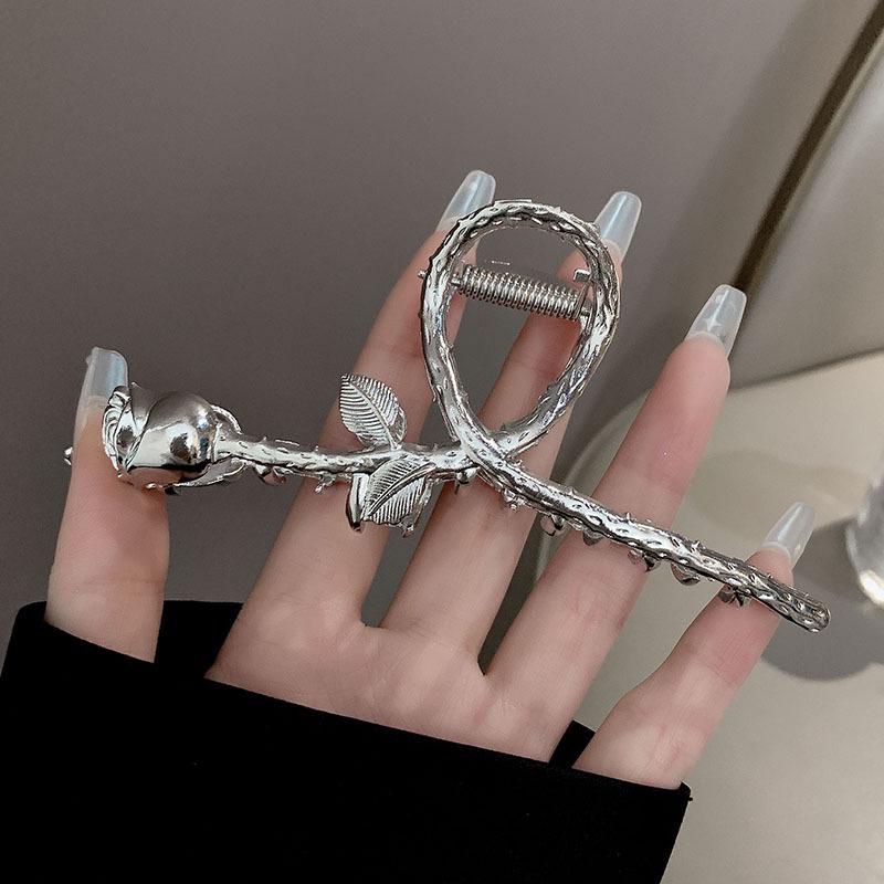 High-End Metal Shark Hair Clip - Elegant Hairpin Bow Accessory