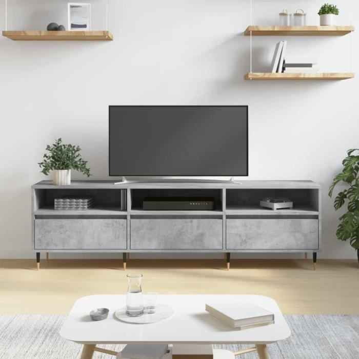 VidaXL Meuble TV gris béton 150x30x44,5 cm bois d'ingénierie 831264