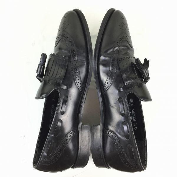 80er-90er Vintage NUNN BUSH Goodyear rahmengenäht Quasten-Loafer Schwarz Größe 9.5D 27.0 Leder(GEBRAUCHT)